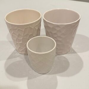 Textured Ceramic Planters Set